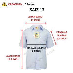 UNIPRO 🌟 HARGA MURAH 🌟 HIGH QUALITY KEMEJA LENGAN PENDEK PUTIH KOSHIBO / BAJU SEKOLAH RENDAH / MENENGAH BUATAN MALAYSIA - UP003