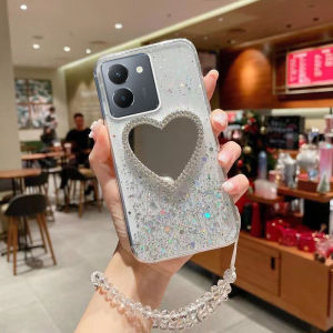 Ốp điện thoại cho Vivo v30pro y17s y36 y27s Y35 y22s V25 y02t y15s t1x y33s Y21 y17 Y12 Y11 Y15 y12s Y20 y12d y12a Ốp tráng gương có dây đeo