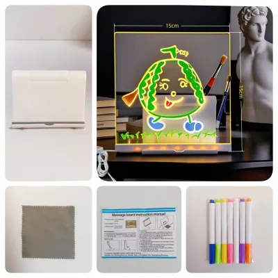 [SG STOCK] Reusable LED Drawing Board DIY Luminous Acrylic Message Memo Note Pad Night Light Kids Writing Gift发光画板