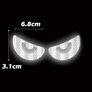 4PCS New Helmet Warning Reflective Stickers Fluorescent Devil Horn Decorative Stickers Motorcycle Car Decal Night Safety Driving Accessories