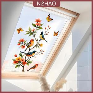 N2HAO Cây chi nhánh chim bướm nhãn dán cửa sổ bám bướm decal kính cửa trang trí nhà tủ lạnh Nhãn Dán Tĩnh Điện