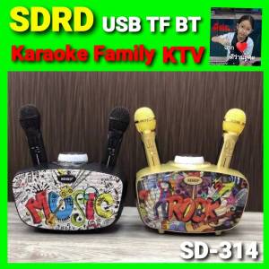 Diva-111 SDRD SD-314 คาราโอเกะ ไมค์คู่ ปรับแอ๊คโค่ ไมค์คู่แบบชาร์จแบตในตัว Karaoke Family KTV USB TF บูลทูธ