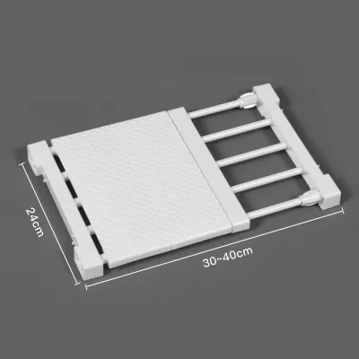 EmmAmy Extendable Wardrobe Shelf Adjustable Closet Organizer Rack Adjustable Extendable Wardrobe Shelf Space Saving