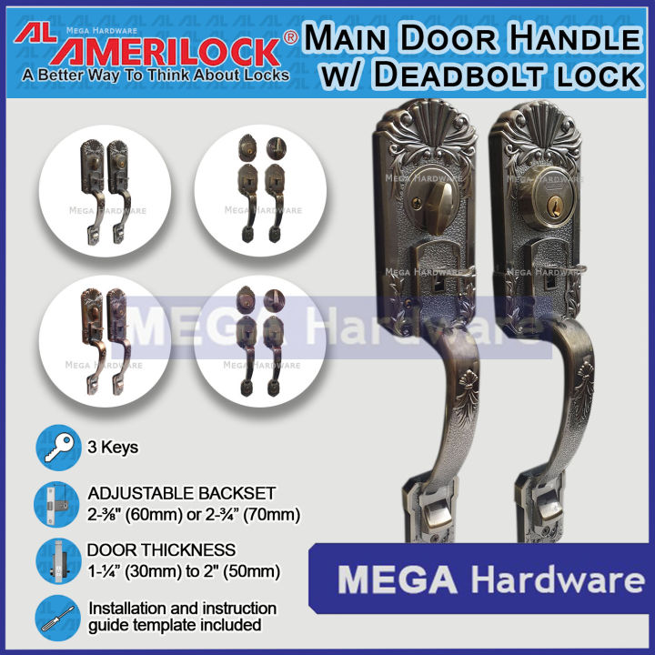 AMERILOCK Door Knob for Main Door Entrance Handle Set with Single