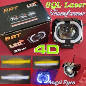 LAMPU TEMBAK LED LASER SQL T-X TERMINATOR 90W BRT D2 WARNA H/L SKULL HEAD TENGKORAK UNIVERSAL MOTOR DAN MOBIL