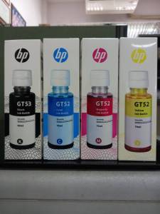HP GT53(51)BK+GT52 C M Y  SET 4 สีสีละขวด ดำ+ฟ้า+ชมพู+เหลือง เทียบเท่าใช้แทน ใช้ HP Smart Tank 500515615INK TANK 115/ 315/ 415/ 319/ 419