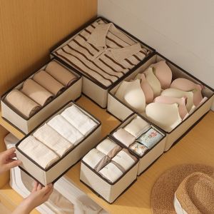 MUKANG Without Lid Underwear Storage Box Non-Woven Foldable Underwear Container Storage Divider Space Saving Bra Storage Boxes Cabinets