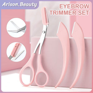 3Pcs Eyebrow with Comb Pencukur Alis Professional Precision Alat Cukur Alis Set