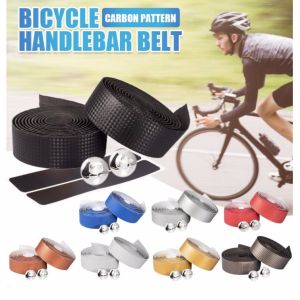 2PCS Cycling Bicycle Parts Road Bike Sports Cork Handlebar Tape + 2 Bar Plug FREE Stickers