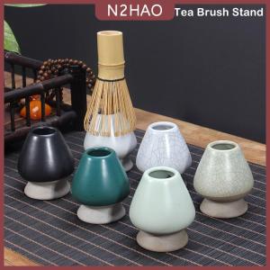 N2HAO Gốm matcha trà xanh Chasen chủ đứng Bát Tre Whisk Máy xay bàn chải Trà Công cụ chủ trà phụ kiện teaware