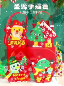 Ship from Penang/DIY Christmas candy bag/kids non-woven Xmas bag/圣诞手提包