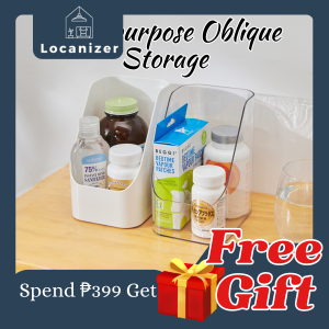Multipurpose Oblique Simple Storage Box Kitchen Cabinet Organizer Space Saving for Bedroom Bathroom Sofa Transparent