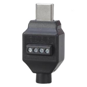 Solderless Type C Male Connector 5Pin/4Pin Crimp Terminal Adapter for Cable DIY Repairment with Easy Assembly Black