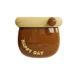 FDO0009 Plastic ic Storage Box Punch-free  Pen Holder Cute Wall Mounted Tableware Container Office