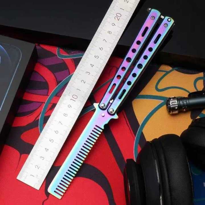 KNIFEZER%20Pisau%20Sisir%20Besi%20Butterfly%20Balisong%20Training%20Knife%20CS%20GO%20-%20LF-9898%20-%20Image%204