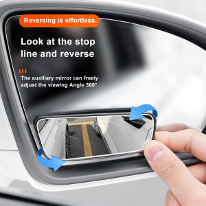 360 Degree Adjustable Blind Spot Mirror Car Wide Angle Rear View Blind Spot Mirror Rearview Convex Round Frame Mirror