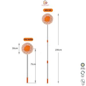 Cây lau nhà 360 độ hoa hướng dương kéo dài thu ngắn từ 75cm đến 190cm tiện lợi lau trần nhà gần tủ giường