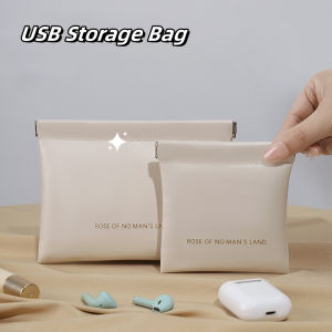 Coin Wallet Simple Protable Mini Lipstick USB Cable Storage Ins