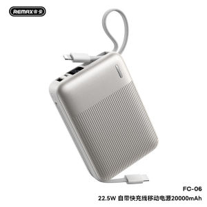 [3C / CCC] Pin dự phòng REMAX FC-06 20000mAh USB-A / TypeC PD / TypeC cáp Out 22.5W LN 12W Thiết kế nhỏ gọn - Nhất Tín Computer