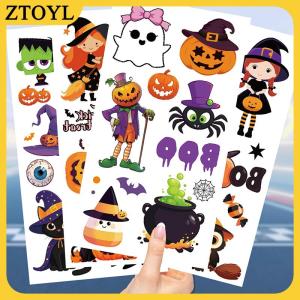 ZTOYL 10 tấm trẻ em món quà đồ chơi Halloween bí ngô hình xăm Sticker tạm thời hình xăm giả cánh tay tay cơ thể waterdichte tatouages