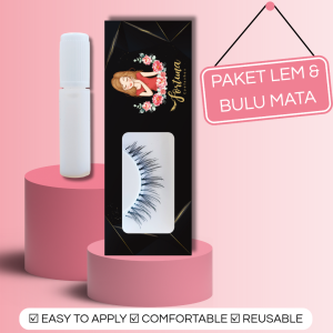 Bulumata Palsu Natural Untuk Sehari hari dan Lem 1 Set | Pendek dan Lentik | Kode 62C