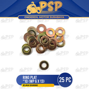 Ring Plat "10 (WP 6 X 13) Harga Per Pak Isi 25 - Reng Plate Pelat Washer Kunci 10 Diameter 6mm x 13
