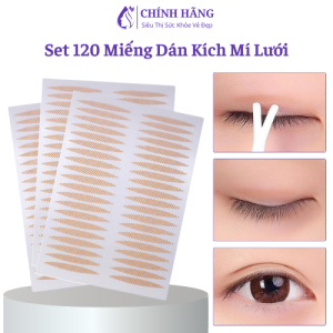 Set 120 Miếng Dán Kích Mí Mắt Dạng Lưới Thoáng Khí Dính Chắc Trên Da Không Cần Keo Tạo Mắt 2 Mí To Tròn Hơn