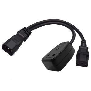 IEC C14 Male Plug Extension Power Cable 3Pin Connector IEC320-C14 to UK13A+C13 Converter Adapter Cable Cord