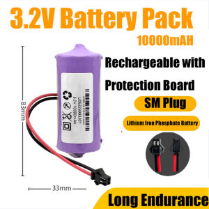 32650 LiFePO4 Battery 3.2V Rechargeable Lithium Phosphate Cell with BMS High Capacity Long Cycle Life for Solar Light