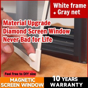 【Patent Lock】Strong Magnetic Screen Window with Adjustable Frame Ugrade DIY Custom Mesh Self-adhesive Curtains Detachable and Washable Window Screen Mosquito and Insect Prevention Net