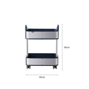 JustLiving 1PC 2/3Layers Space Saving Slim Sliding Storage Kitchen Organizer Stainless Steel Gap Trolley Cabinet Rolling Wheel Multifunctional Storage Basket Cart Clamped Narrow Vegetable Rack Spice Rack