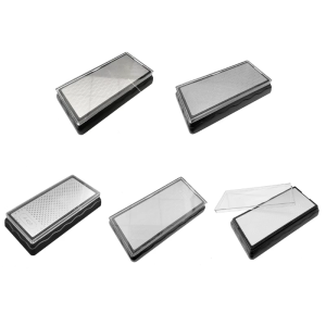 Double-Sided Kitchen Sharpening Stone Kitchen Knife Sharpener with Nonslip Base Sharpening Tool for Scissor Knives