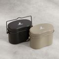 CAPTAIN STAG UH-4118/19 MESSTIN Lunch Box Portable Lightweight Military Style Outdoor Camping Cookware Tableware Anodized Aluminum Iron Material. 
