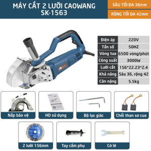 Máy cắt rãnh tường 2 lưỡi CaoWang SK1563 cắt gạch đá bê tông hàng chuẩn bảo hành 6 tháng