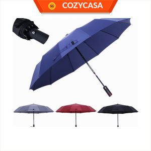 【COZYCASA】12 Ribs Automatic Umbrella Super Windproof Large Umbrella Auto Open Close Excellent Water Repellency