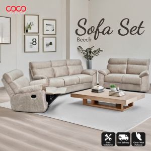 COCO  | Grey Marble Velvet Sofa Water Repellent Sofa 1 Seater 2 Seater 3 Seater Recliner Sofa With High Backrest | Ready Stock