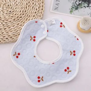 Baby Feeding Drool Bib Ruffle Floral Infants Saliva Towel Soft Cotton Bibs