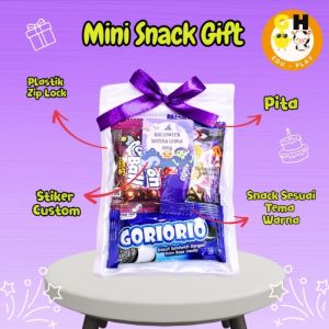 Hampers Snack Mini Tema Warna Pink & Ungu Ulang Tahun Hadiah Ziplock Free Custom Ucapan by GH Eduplay