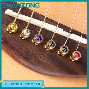 ZHANTONG หมุดสายกีตาร์อะคูสติก1ชิ้นหมุดทองเหลืองทองแดงสีสันสดใสสำหรับเปลี่ยนปลายเข็ม