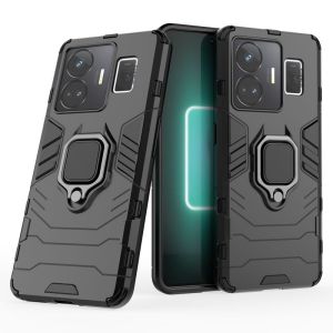 RealmeGT3 Shockproof Case For Realme GT3 GT 3 RealmeGT3 5G 2023 Soft TPU Edge Hard PC Phone Casing Back Cover Car Stand Ring Holder Bracket Amor Simple Fashion Anti Drop