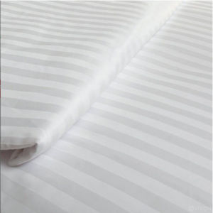 HOTEL QUALITY  PURE WHITE SATIN STRIPE CANADIAN COTTON FLATSHEET