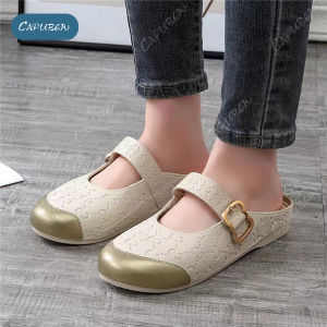 Capubew รองเท้าแตะแบนสตรี ผู้หญิงแบนรองเท้าแตะจัดส่งที่รวดเร็วแฟชั่นน้ำหนักเบาระบายอากาศลื่นสำหรับฤดูร้อนสไตล์เกาหลี #4.28/01