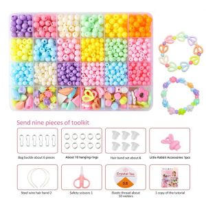 Bộ 5000 hạt xâu vòng tay hình trái tim/ chữ cái trang trí móng tay
