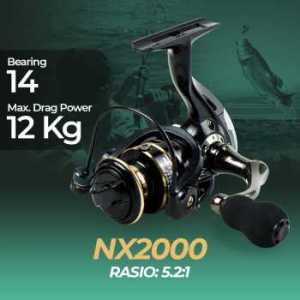 Reel Rill Pancing NX Series Kekuatan 13Kg 14 Bearing Spool Besi Handle Metal Murah Kuat
