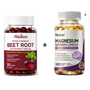 Magnesium Glycinate + Beetroot with B6 Vitamin D & Zinc for Stress Recovery & Daily Energy