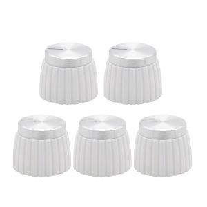 INNEED 5Pcs 20x16mm Guitar AMP Pointer Knob Cap Set Screw Fixed Plastic Amplifier Knob Replacement Durable Heat Resistance Effect Pedal Knob for  Guitar Amplifier