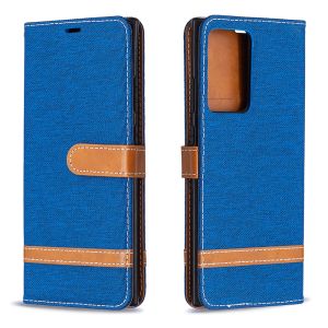 New Phone Case For Samsung Galaxy Note 20 / Note 20 Ultra / Note 10 / Note 10 Plus Magnetic Denim Leather Wallet Card Slot Flip Cover Casing