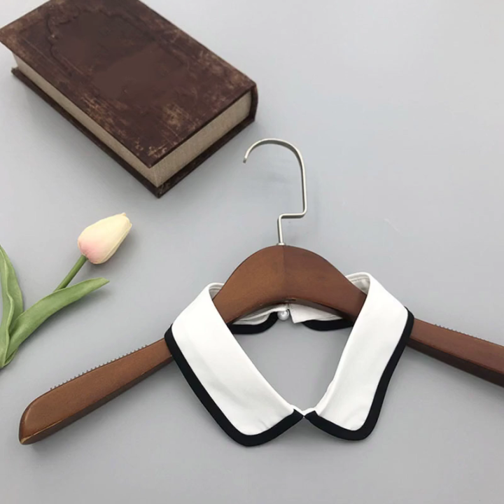 ปกเสื้อหลอกผู้หญิงสีตัดกันวินเทจสง่างามสีดำสีขาวคอกลมปกเสื้อที่พันรอบคอ ...