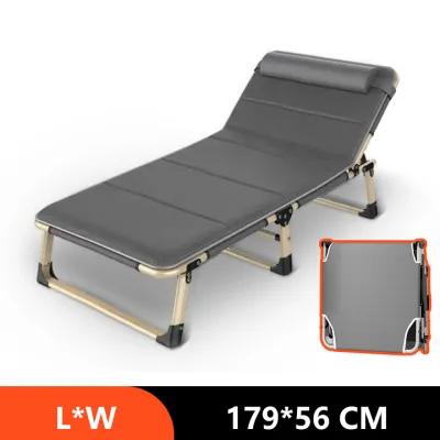 【COD/on sale】Folding Bed single heavy duty Outdoor adjustable folding bed portable bed Office nap bed Easy to carry and no installation foldable bed with foam 25MM thick round tube Sit lean lie down not take up space Support 300KG