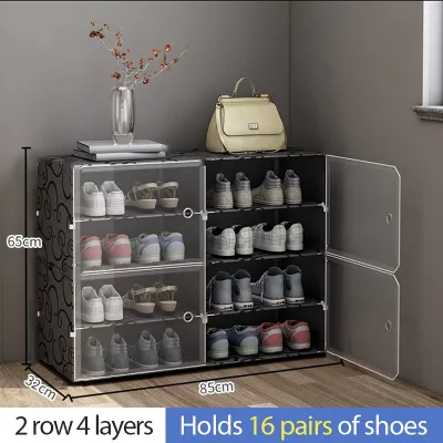 OLIK Shoe Cabinet Shoe Rack Clear Plastic Dustproof Stackable Double Capacity StorageBoxes large size Shoe rack Shoe Cabinet Shoe Storage Boxes